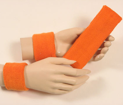 Light orange headband wristband set for sports sweat - SportHeadband.com