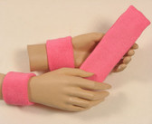 Pink headband wristband set for sports sweat