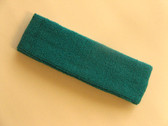 Teal sports headband for sweat terry cloth
