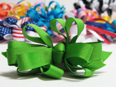 Bright green grosgrain bowtie hair bow w french clip