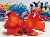 Orange grosgrain bowtie hair bow with french clip