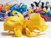Yellow grosgrain bowtie hair bow with french clip