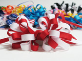 Red and white hair bow grosgrain ribbon w french clip