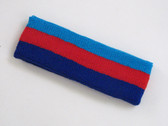 Sky blue red blue 3color striped headband for sports