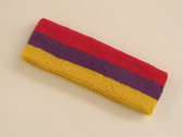 Red purple golden yellow 3color striped headband for sports