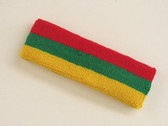 Red green golden yellow 3color striped headband for sports