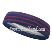 3red stripes in blue tennis headband for sports