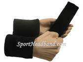 Black sports sweat headband 4inch wristbands set