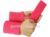 Bright pink sports sweat headband 4inch wristbands set