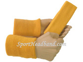 Gold yellow sports sweat headband 4inch wristbands set
