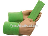 Pale green sports sweat headband 4inch wristbands set