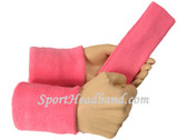 Pink sports sweat headband 4inch wristbands set