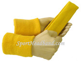 Yellow sports sweat headband 4inch wristbands set