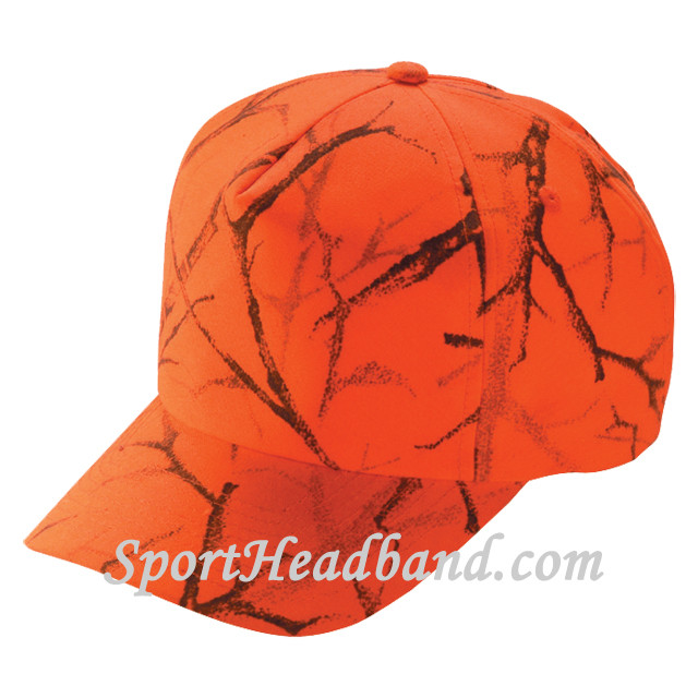 Deer Hunting Orange Camouflage Cap 5Panel Construction