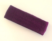 Purple terry sport headband for sweat