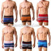 Striped Casual Sport Seamless Boxer Briefs Underwear