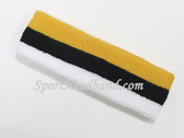 Yellow Black White Striped Sports Headband