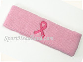 Pink Ribbon Symbol Light Pink Sports Headband
