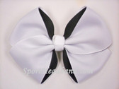 White 2Tone Hair Bow with Clip