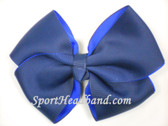 Navy 2Tone Hair Bow with Clip