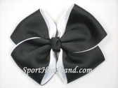 Black 2Tone Hair Bow with Clip