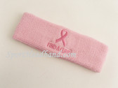 Ribbon and FIND A CURE Symbol Light Pink Sports Headband