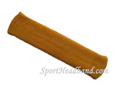 Tan long sport headband terry cloth for sweat