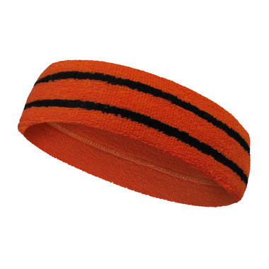 Dark orange basketball headband pro with 2 black stripes