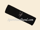 Black custom sport headband sweat terry