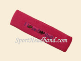 Hot Pink custom terry headbands sports sweat