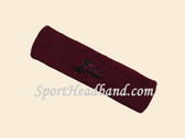Maroon custom sport head band sweat terry