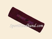 Maroon custom terry headbands sports sweat