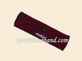 Maroon custom sports headband sweat terry