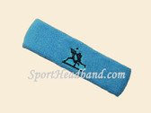 Sky Blue custom sport sweat headbands terry