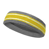 Silver Gray Gold Yellow with white lines basketball headband pro