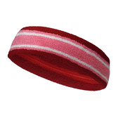 Dark Red pink with white lines basketball headband pro