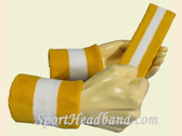 Gold Yellow White 2-colored sport  sweat headband wristbands Set