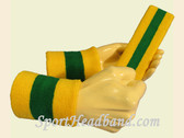 Yellow Green Yellow sports sweat headband wristbands Set