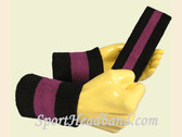 Black Purple Black sports sweat headband wristbands Set