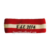 Customized / Embroidery (Number, Text, Logo) White Striped head sweatbands