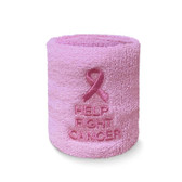 Light pink with Ribbon Symbol / HELP FIGHT CANCER text sport Wristband