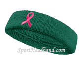 Teal and Pink Ribbon Symbol Sports Headband for support Ovarian Cancer