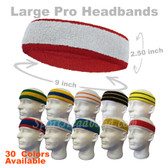 2 colors Large Pro Basketball Terry Cloth Sport Sweat Headband(Many Colors)