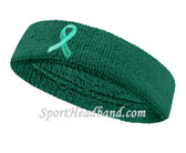 Teal  Ribbon Symbol Sports Headband for support Ovarian Cancer