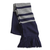 Couver Stripped Knit Scarf with Fringe - Cashmere Feel Winter Scarf Warm Cozy