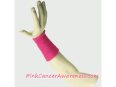 Hot Pink Cancer Awareness 6inch Long Sports Wrist Band, 1PC