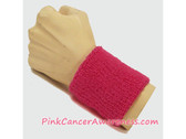 Hot Pink Cancer Awareness 3 inch Cheap Wristband, 1PC