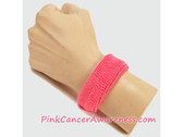 1inch Bright Pink Sports Wrist Band for Cancer Awareness, 1PIECE