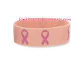 Pink Ribbon Logo Symbol Rubber Band Bracelt for Awareness 1PC