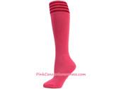 Bright Pink with Red Cancer awareness Youth Football Sports Sock